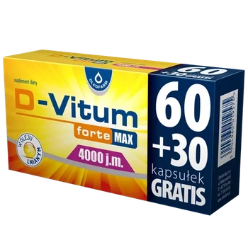 D-Vitum forte Max 4000 j.m., 90 kapsułek (60+30)