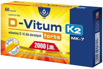 D-VITUM FORTE 2000 j.m. K2 MK-7,  60 kapsułek