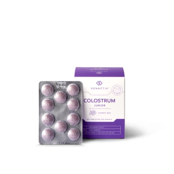 Genactiv Colostrum Junior Czarny Bez, 60 tabletek do ssania 