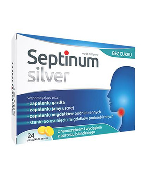 Septinum Silver Pastylki do ssania, 24 sztuki