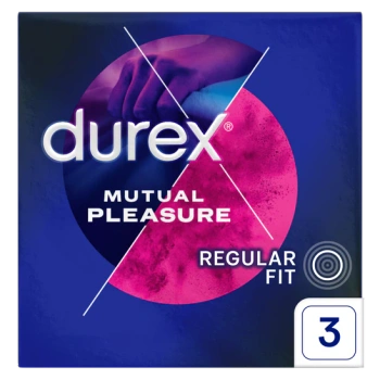 Durex Mutual Pleasure Prezerwatywy dla dłuższego stosunku z wypustkami, 3 sztuki