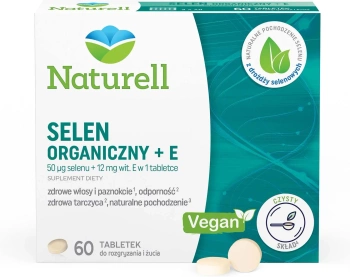 NATURELL Selen organiczny + E, 60 tabletek do ssania