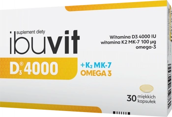 Ibuvit D3 4000 + K2 MK-7 Omega 3, 30 kapsułek