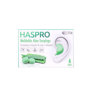 Haspro Moldable Aloes Earplugs Formowane zatyczki do uszu z aloesem