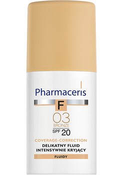 Pharmaceris F Coverage-Correction 03 Bronze Delikatny fluid intensywnie kryjący SPF 20, 30 ml
