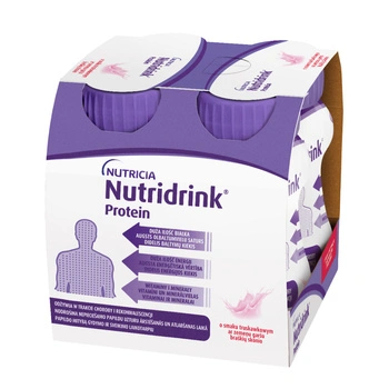 Nutridrink Protein o smaku truskawkowym 4x125 ml