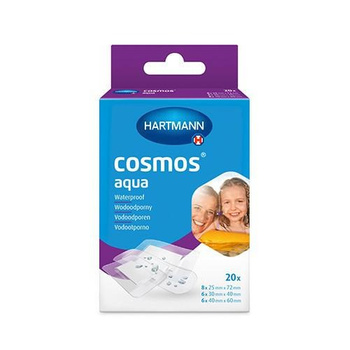 HARTMANN Plastry Cosmos Aqua, zestaw 20 sztuk, 3 rozmiary