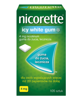 Nicorette Icy White Gum guma do żucia 4mg, 105 sztuk 