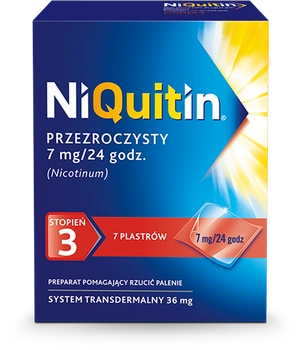 NIQUITIN STOPIEŃ 3 system transdermalny x 7 sztuk