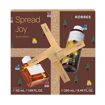Korres Spread Joy Black Sugar Zestaw Żel pod prysznic + Woda zapachowa