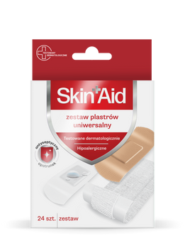 SKIN AID Zestaw plastrów uniwersalnych, 24 sztuki