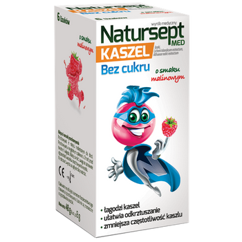 NATURSEPT MED KASZEL lizaki bez cukru o smaku malinowym x 6 sztuk