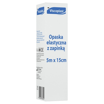VISCOPLAST opaska elastyczna tkana z zapinką (5 m x 15 cm) x 1 sztuka