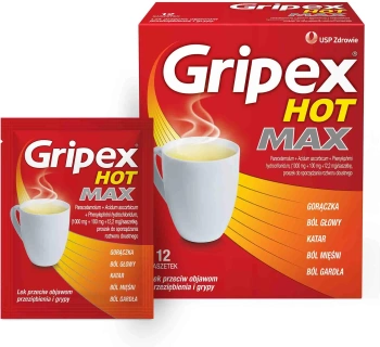 GRIPEX HOT MAX proszek, 12 saszetek