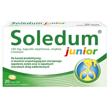 Soledum Junior 100mg, 20 kapsułek dojelitowych miękkich