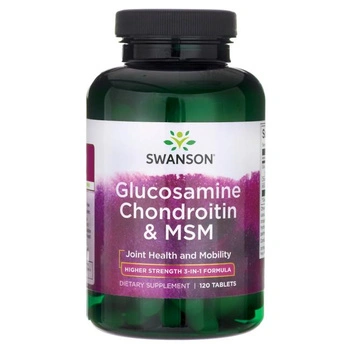 Swanson Glucosamine, Chondroitin & MSM Highest Strength 500/400/200mg, 120 tabletek