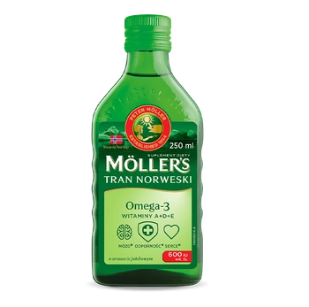 MOLLER'S TRAN NORWESKI płyn o smaku jabłkowym, 250 ml 
