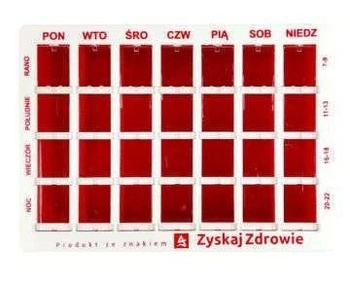 KASETKA DO DAWKOWANIA LEKÓW TYGODNIOWA 4 pory dnia