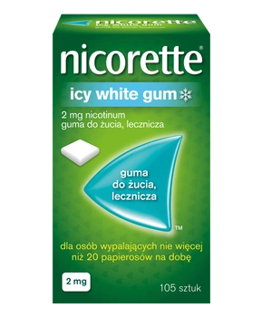 Nicorette Icy White guma, 2mg x 105 sztuk