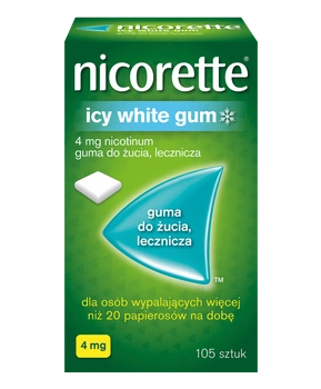Nicorette Icy White Gum guma do żucia 4mg, 105 sztuk 