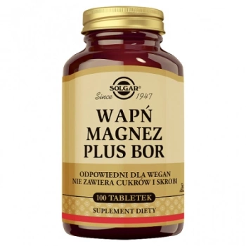 Solgar Wapń Magnez Plus Bor, 100 tabletek