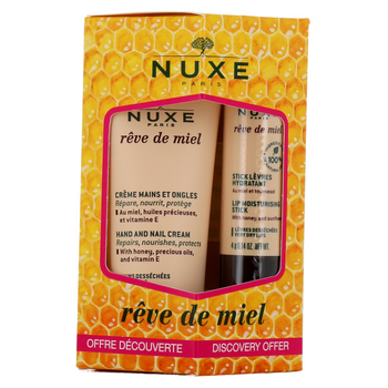 NUXE Rêve de MIEL Zestaw: Krem do rąk 30ml + Pomadka 4g