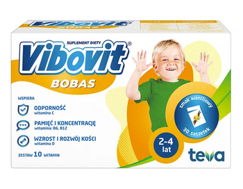 VIBOVIT BOBAS proszek o smaku waniliowym, 30 saszetek 