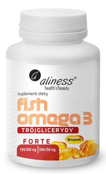 Aliness, Fish Omega 3 Forte Trójglicerydy, 90 kapsułek