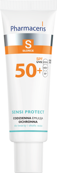 PHARMACERIS S SENSI PROTECT Codzienna emulsja ochronna z kwasem hialuronowym do twarzy i okolic oczu SPF 50+, 50ml