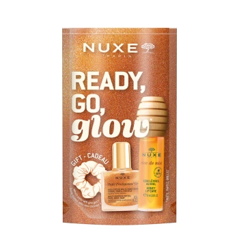 Nuxe Ready, Go, Glow Zestaw Rêve de Miel Rozświetlona skóra, miękkie usta i perfekcyjna fryzura