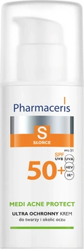 PHARMACERIS S Krem ochronny SPF 50+ dla skóry trądzikowej, mieszanej i tłustej 50ml