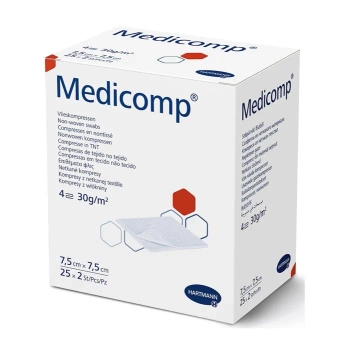 Medicomp Kompresy jałowe 7,5 x 7,5 cm, 50 sztuk