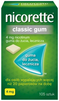 NICORETTE CLASSIC GUM 4 mg, 105 gum  
