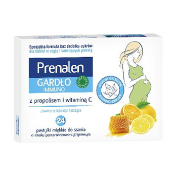 Prenalen Gardło Immuno pastylki do ssania, 24 sztuki 