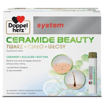 DOPPELHERZ system Ceramide Beauty, 30 ampułek po 25ml