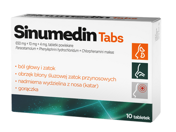 Sinumedin Tabs 650mg+10mg+4mg, 10 tabletek powlekanych