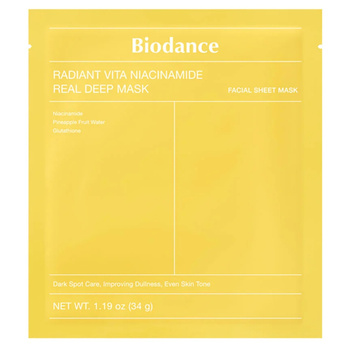 Biodance Radiant Vita Niacinamide Real Deep Mask Kolagenowa maska rozświetlająca