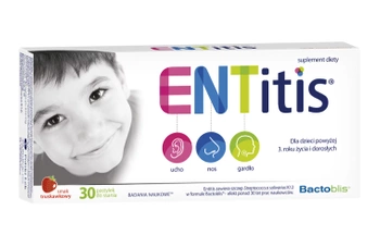 ENTITIS o smaku truskawkowym  30 pastylek do ssania 