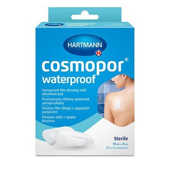 Cosmopor Waterproof Opatrunek wodoodporny na ranę 10 cm x 8 cm, 5 sztuk