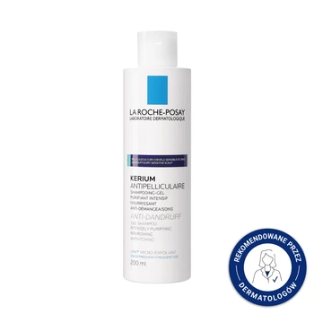 LA ROCHE-POSAY KERIUM Szampon-żel przeciwłupieżowy do włosów (łupież tłusty), 200ml 