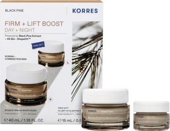 Korres Black Pine Firm + Lift Boost Zestaw Krem na dzień i na noc