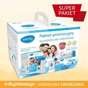 Sanity Zestaw Inhalator Fast Mesh + Komora Inhalacyjna Turbo Chamber