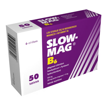 Slow-Mag B6, 50 tabletek dojelitowych