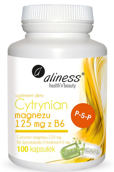 Aliness Cytrynian Magnezu 125 mg z B6 (P-5-P), 100 kapsułek
