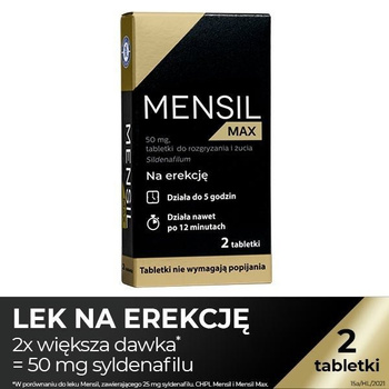 MENSIL MAX 50 mg, 2 tabletki do rozgryzania i żucia