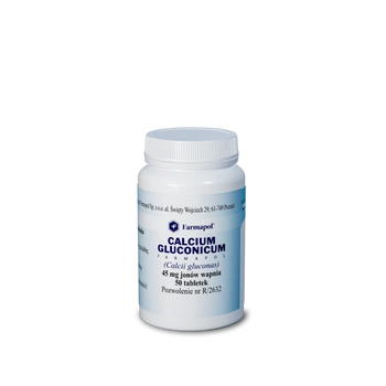 Calcium gluconicum Farmapol, 50 tabletek