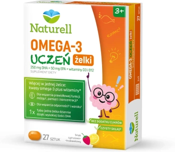 Naturell Omega 3 Uczeń, 27 żelek
