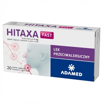 Hitaxa Fast 5 mg, 20 tabletek ulegających rozpadowi w jamie ustnej