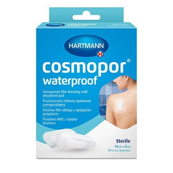Cosmopor Waterproof Opatrunek wodoodporny na ranę 10 cm x 8 cm, 5 sztuk