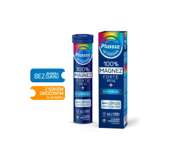 PLUSSSZ 100% MAGNEZ FORTE + B-COMPLEX x 20 tabletek musujących